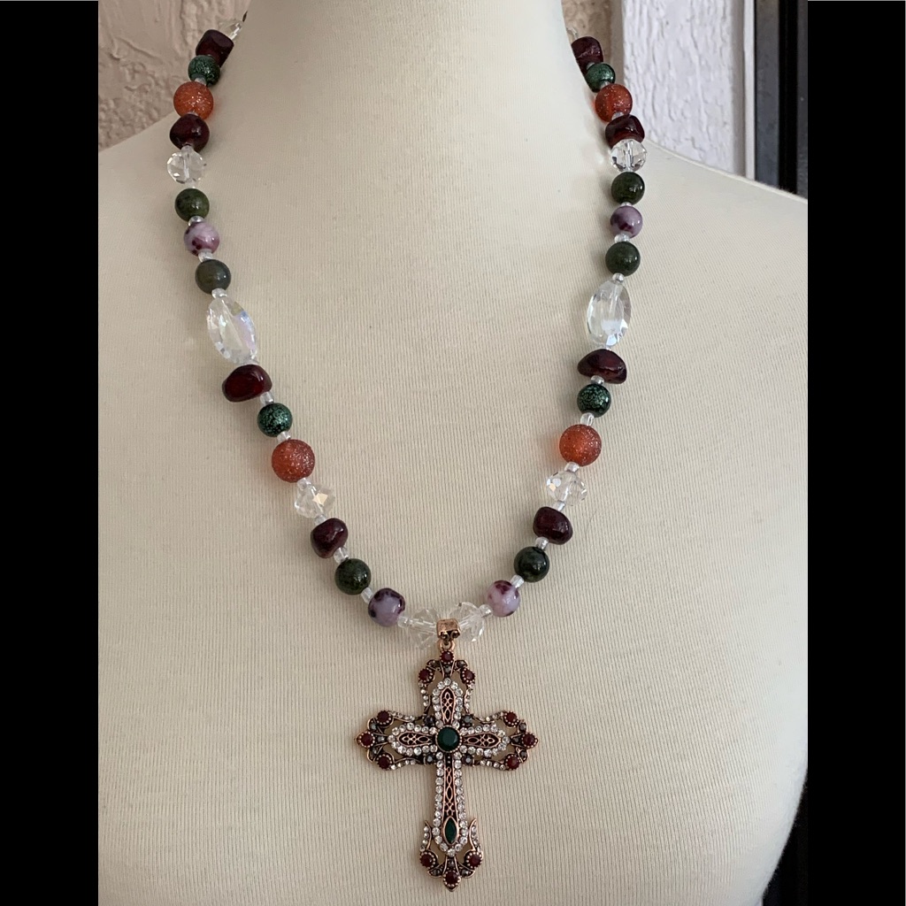 Beaded Cross Necklace